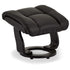 Recliner with Footstool Crown Black Leather